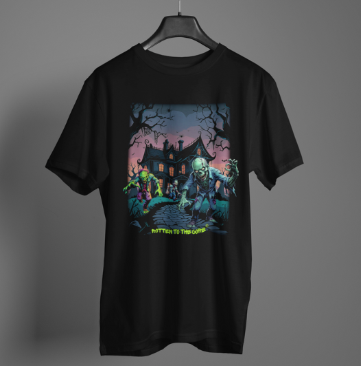 Rotten to the Core Zombie Tee – Haunted Path Edition