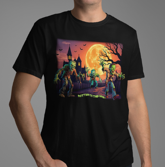 Rotten to the Core Zombie Tee – Moon March Edition
