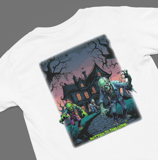 Rotten to the Core Zombie Tee – Haunted Path Edition