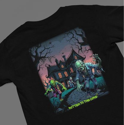 Rotten to the Core Zombie Tee – Haunted Path Edition
