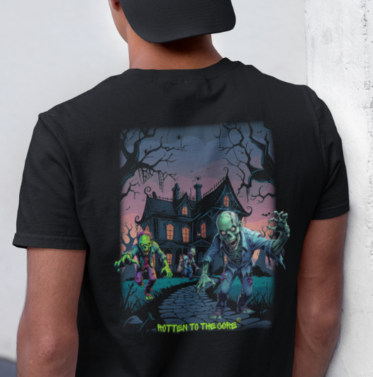 Rotten to the Core Zombie Tee – Haunted Path Edition