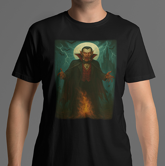 Gothtan Tee – Fang & Flame Edition